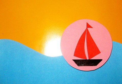 Аппликация Алые паруса в подготовительной группе