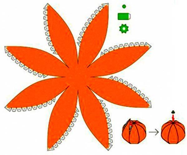 Объемные фрукты из бумаги