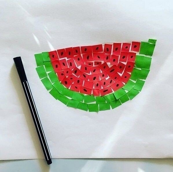 Долька арбуза Обрывная аппликация