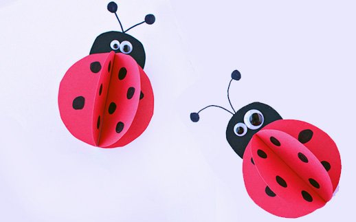 Божья коровка из бумаги объемная