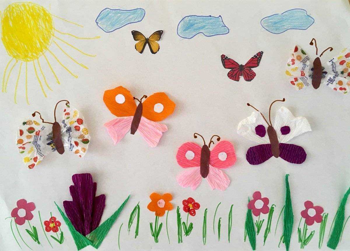 Аппликация. Бабочки. Бабочка поделка из бумаги. Бабочка аппликация для детей. Аппликация бабочка в подготовительной группе. Конспект аппликации бабочка
