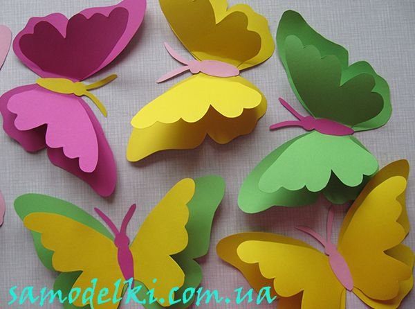 Поделка бабочка из цветной бумаги