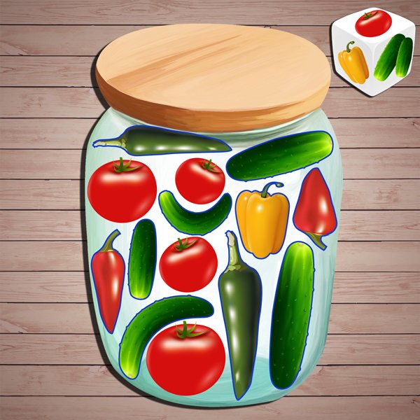 Аппликация банки с соленьями