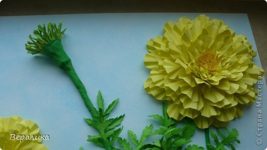 Бархатцы из салфеток