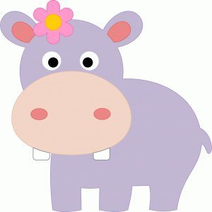 Аппликация Бегемотик из цветной бумаги