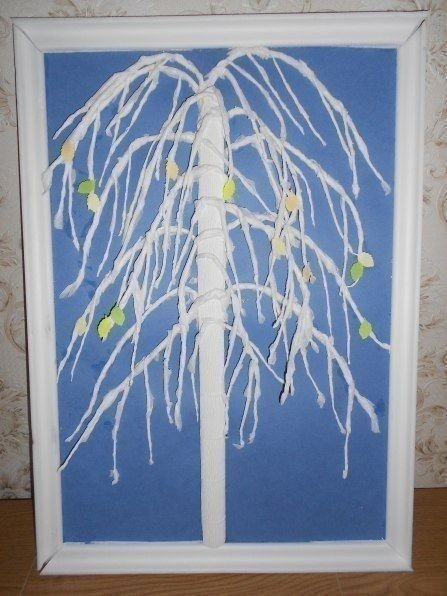 Аппликация деревья зимой