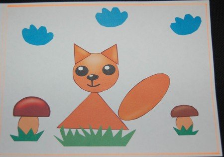 Аппликация лиса в подготовительной группе