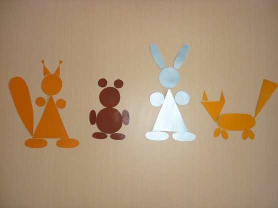 Дикие животные из геометрических фигур