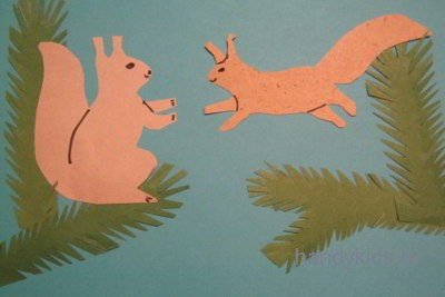 Белка под елью в подготовительной группе