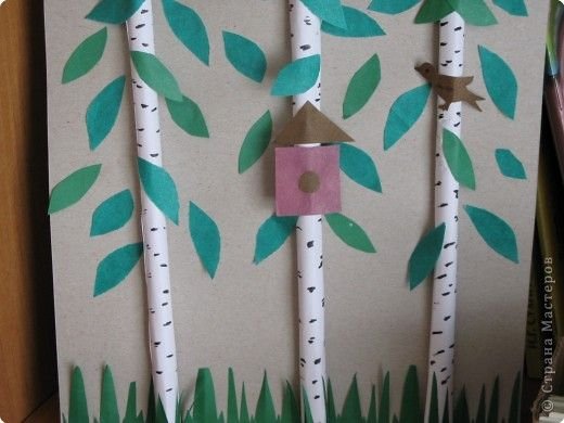 Поделка Березка из бумаги