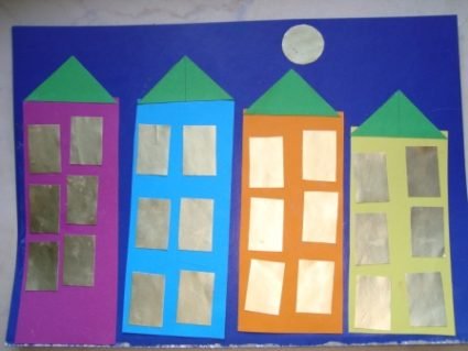Аппликация большой дом в средней группе