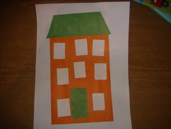 Аппликация дом в средней группе