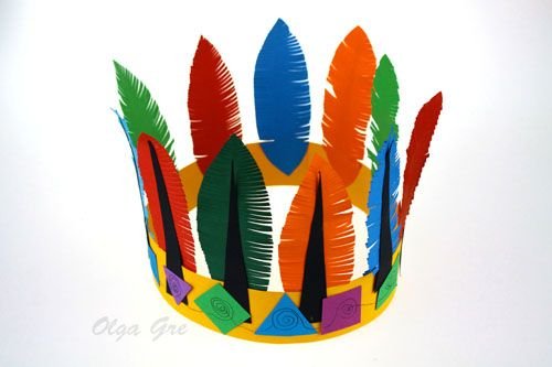 Перо индейца из бумаги