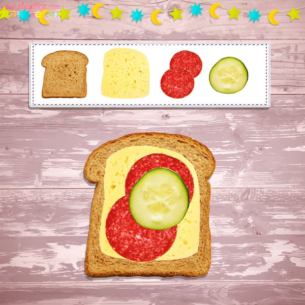 Аппликация бутерброд