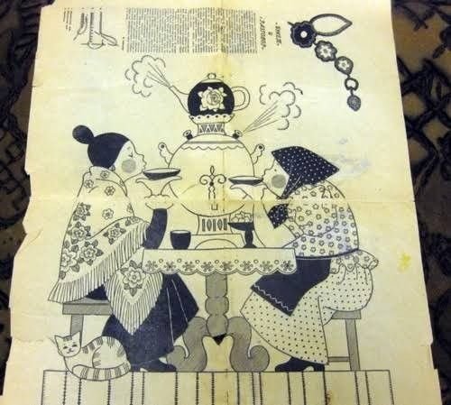 Схема панно чаепитие