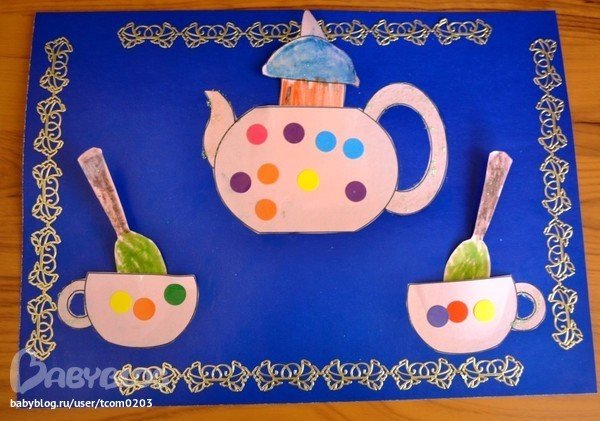Аппликация на тему посуда