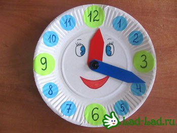 Часы аппликация для детей