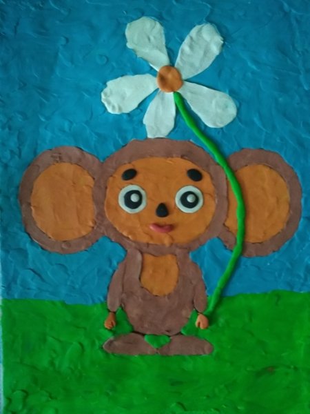 Чебурашка из бумаги аппликация