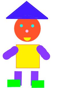 Человечки из геометрических фигур аппликация