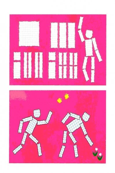 Аппликация человека из бумаги