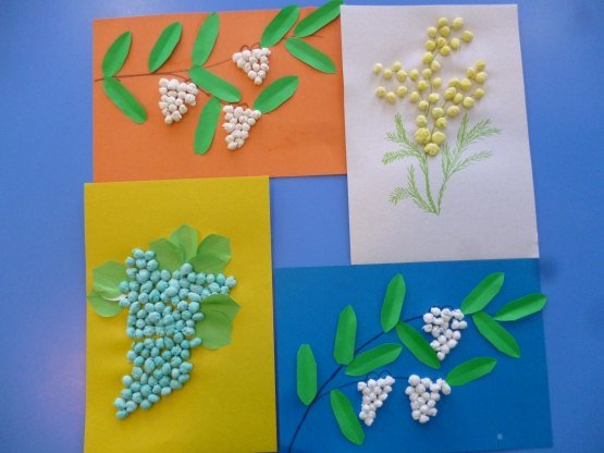 Ветка черемухи поделка