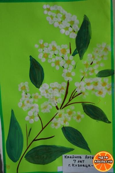 Черемуха ватными палочками