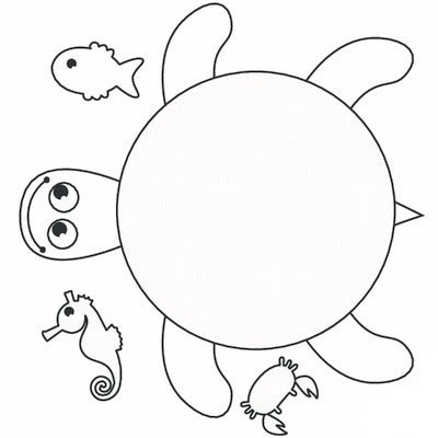 Трафарет черепахи для аппликации