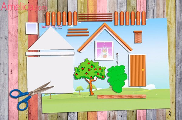 Дом аппликация для детей