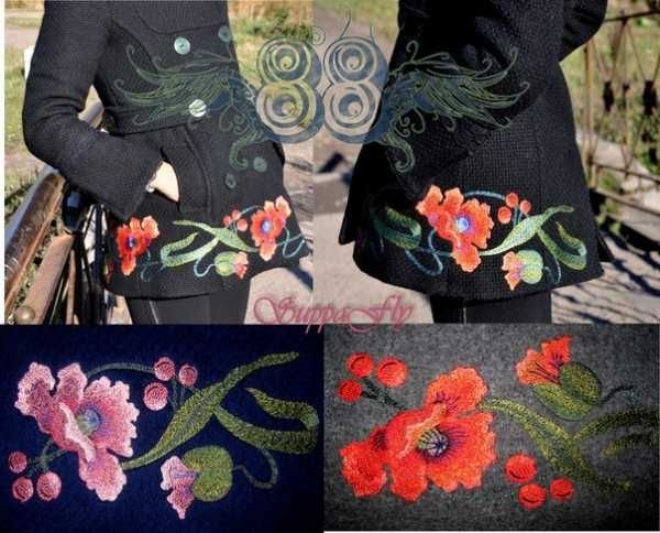 Ручная вышивка на пальто