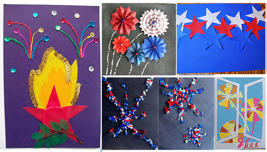 Фейерверк из цветной бумаги