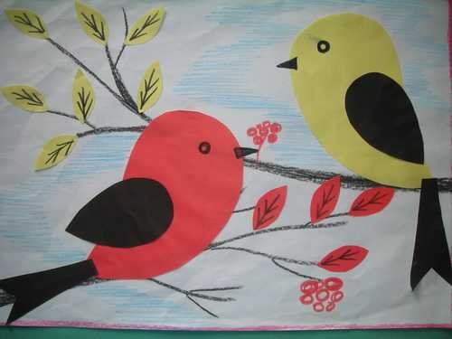 Аппликация птицы в детском саду