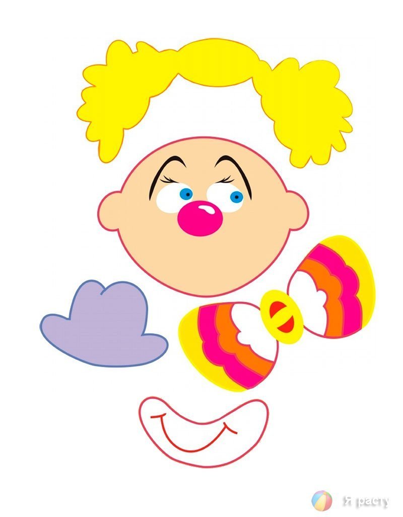 Аппликация клоун средняя. Аппликация "клоун". Клоун аппликация для детей. Аппликация клоун для малышей. Весёлая аппликация "клоун".