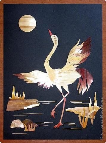 Журавль из природного материала