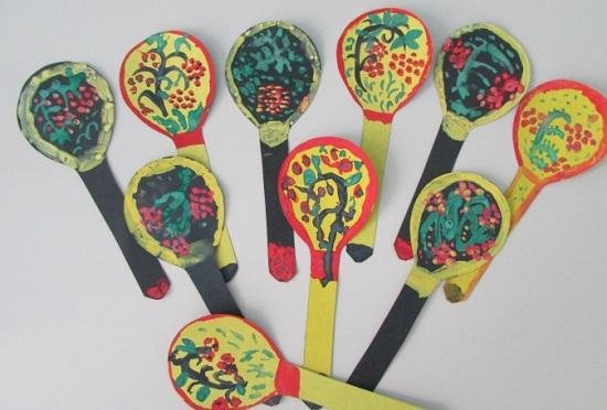 Роспись в подготовительной группе Хохломская ложка