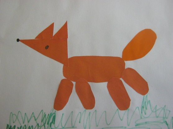 Аппликация лиса в средней группе