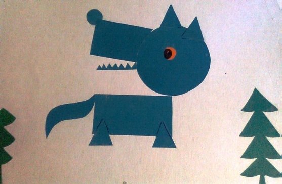 Сказочный персонаж из геометрических фигур