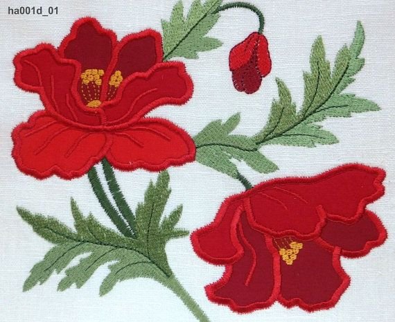 Маки для аппликации вышивка