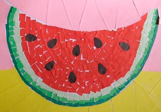 Аппликация на тему Арбуз