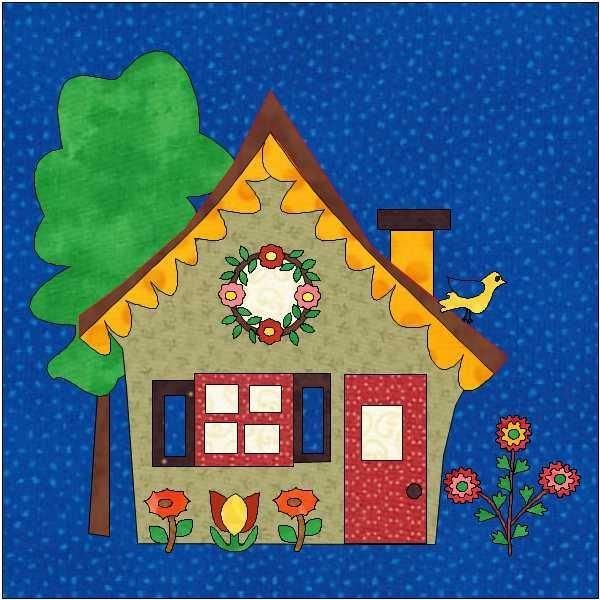 Аппликация деревенский домик