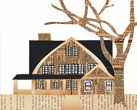 Аппликация домик из гофрокартона