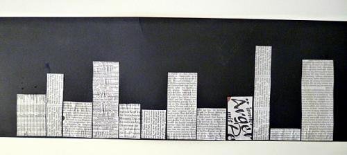 Аппликация город из газет