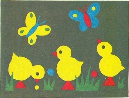 Аппликация цыпленок в средней группе