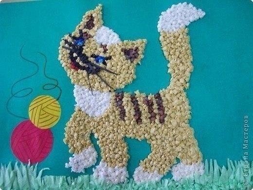 Аппликация из салфетных комочков