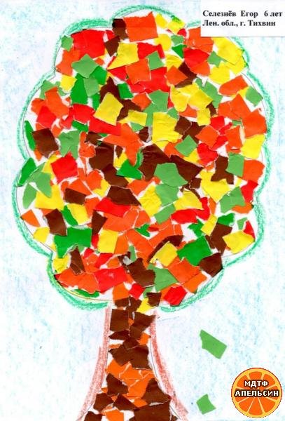 Выносливый дуб аппликация старшая группа