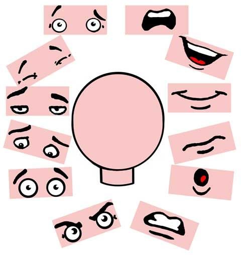 Части лица для аппликации для детей