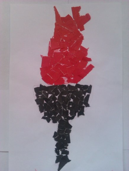 Обрывная аппликация Олимпийский огонь