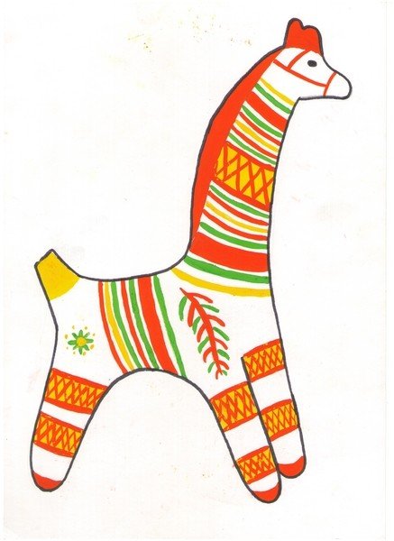 Роспись лошадки Филимоновская игрушка