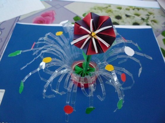 Поделка фонтан из бумаги