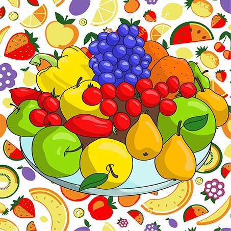 Тарелка с фруктами для детей