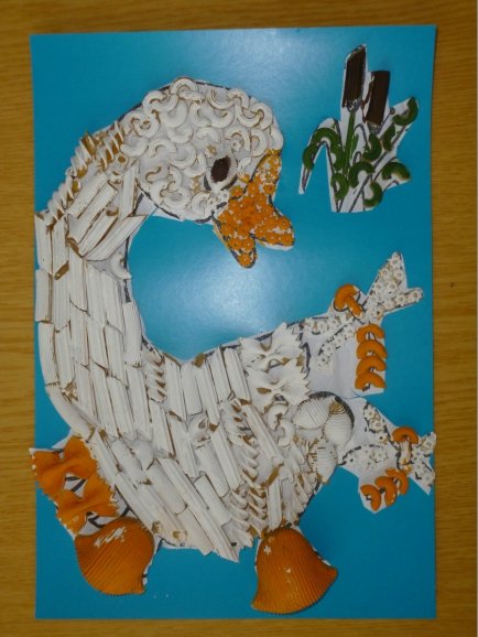 Аппликация на тему Гадкий утенок